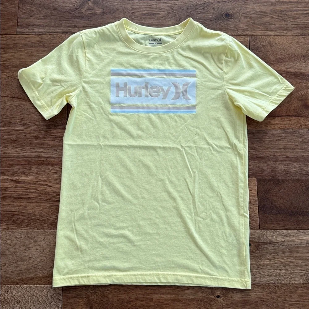 NWOT Hurley Light Yellow Logo Tee